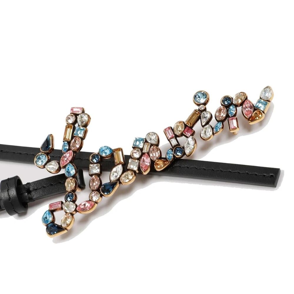 Lanvin Jewelled Logo Detailed Belt